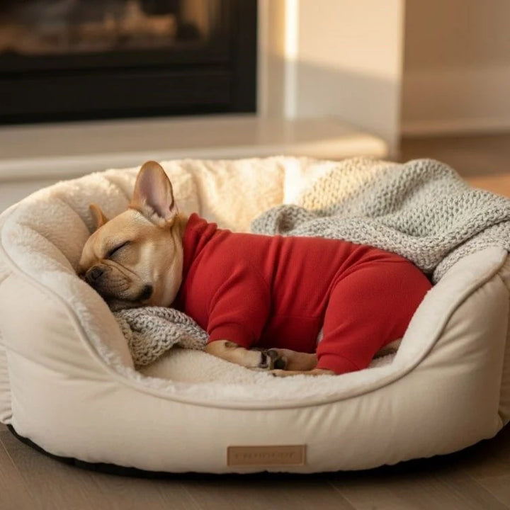 Komfort-Hundepyjama für große Rassen, die ideale Hundekleidung für drinnen und zum Schlafen.