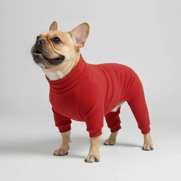 Warme Nachtwäsche: Kuscheliger Hundepyjama für große Rassen, unverzichtbar im Tierbedarf.