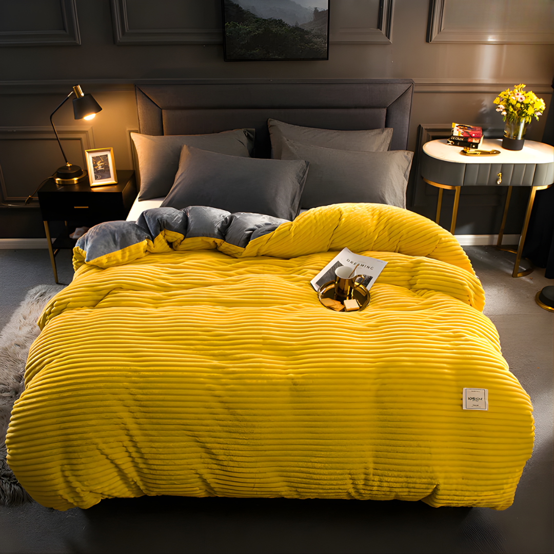 Kuscheliges Fleece Duvet Set, beidseitig weich & warm, ideal für gemütliche Nächte im Schlafzimmer.