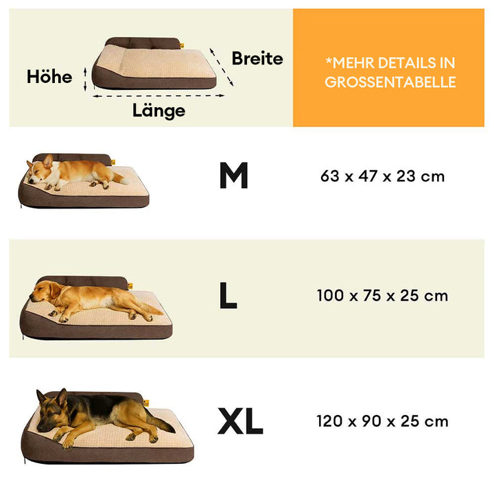 Braunes, komfortables Tierkissen, waschbar, verdickt und gemütlich für Hunde jeden Alters.