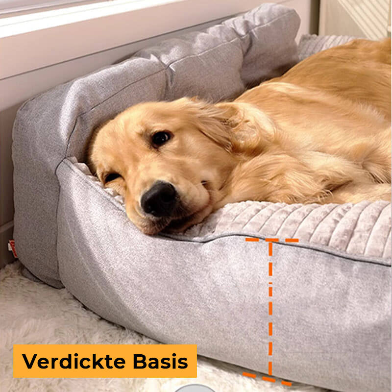 Weiches, graues Katzenkissen, waschbares Tierbett, kuschelig für den ganzjährigen Einsatz.