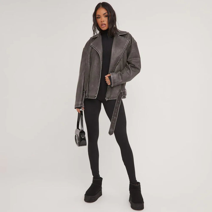 Lässige Damen Oversized Jacke, trendiger Style für Frühling & Herbst. Bequem & stilvoll.