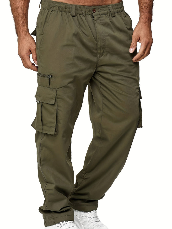 Stylische Herren Freizeithose im Cargo-Stil in Khaki, ideal für entspannte Tage oder Outdoor-Aktivitäten.