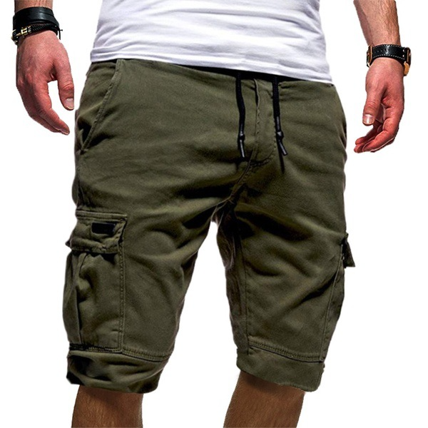 Lässige Herren Cargo Shorts aus Baumwolle in Beige, ideal für Freizeit, Alltag & Outdoor-Aktivitäten. Mit Seitentaschen.
