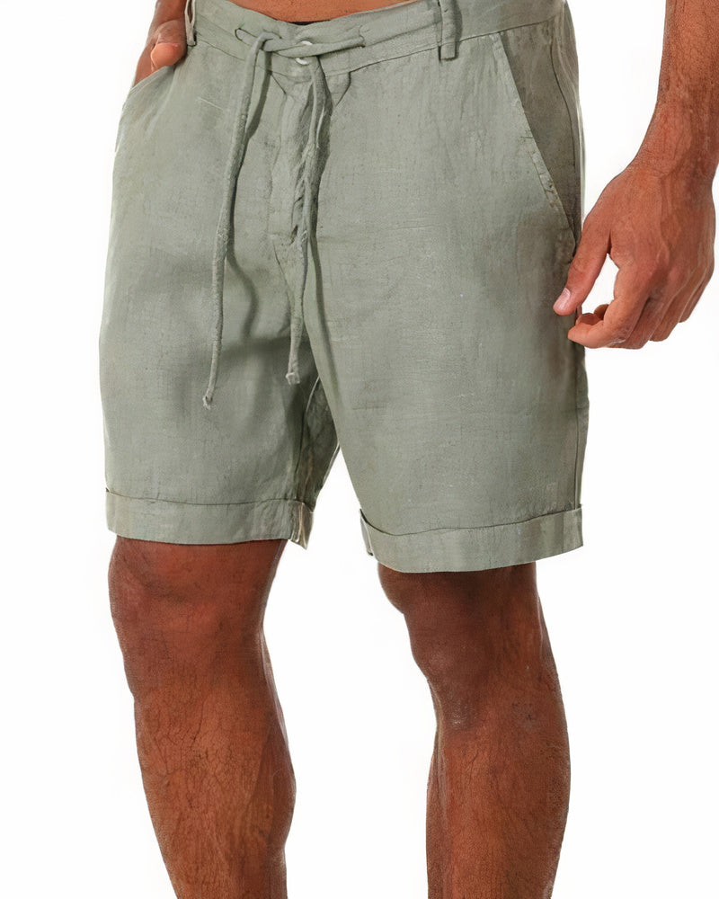 Bequeme Herren Sommer-Shorts Leo aus Leinen für entspannte Freizeit-Looks. Leicht & atmungsaktiv.
