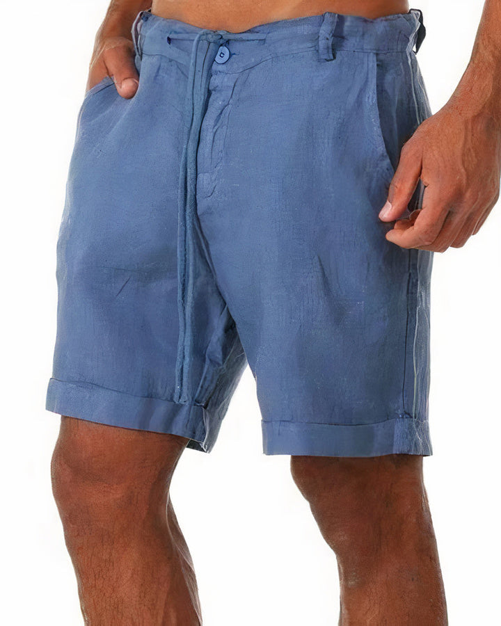 Moderne Herren Leo-Leinen-Shorts für den Sommer. Eine lässige und bequeme Wahl für Freizeit und Strand.