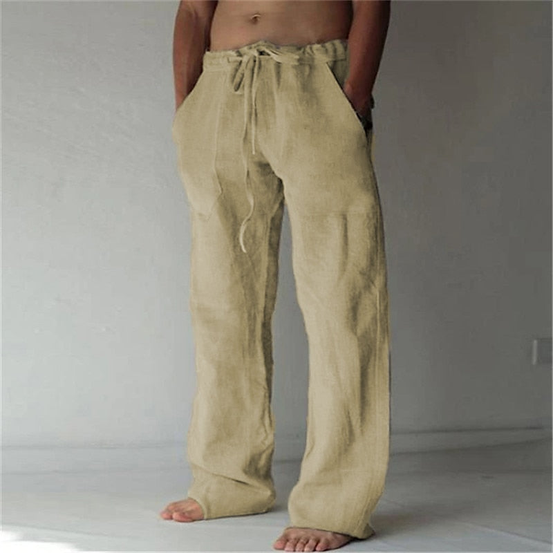 Moderne weite Herrenhose, atmungsaktiv und lässig, perfekt für warme Temperaturen und Urlaub.