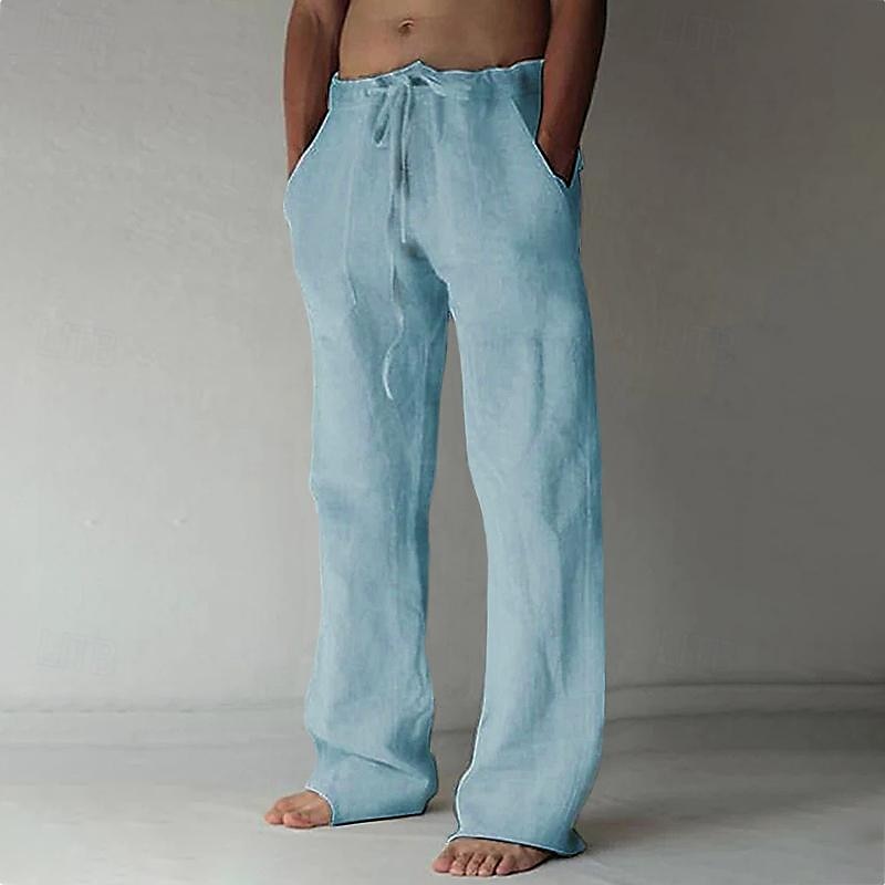 Lässige Herrenhose für den Sommer, weit und bequem, ideal für einen frischen und unbeschwerten Freizeitstil.