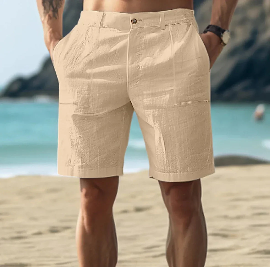 Atmungsaktive Herren Freizeitshorts mit praktischen Taschen & Kordelzug, perfekt für den Sommer.