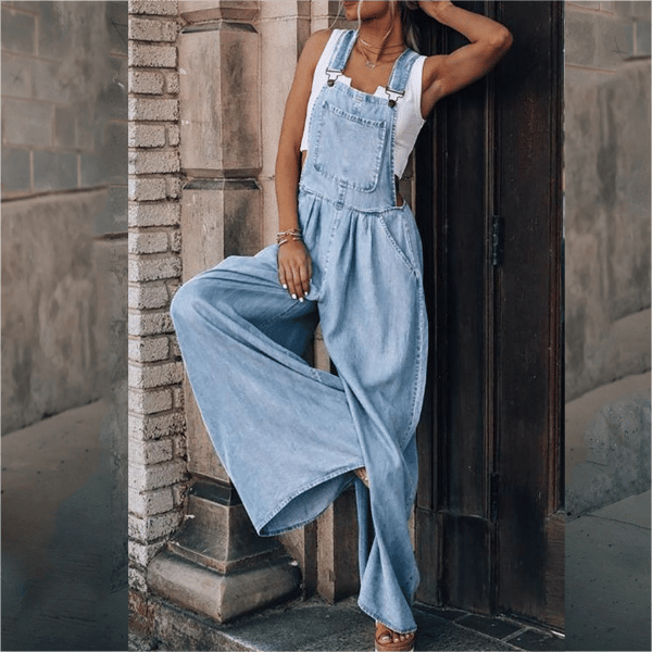 Damen Jeans Jumpsuit, lässig & stilvoll. Perfekter Denim-Overall für Frühling, Sommer & Freizeit.