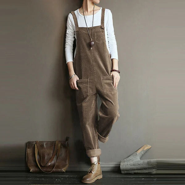 Lässiger Damen-Overall mit weitem Bein für Freizeit & Komfort, ärmelloser Einteiler für Frühling & Sommer.
