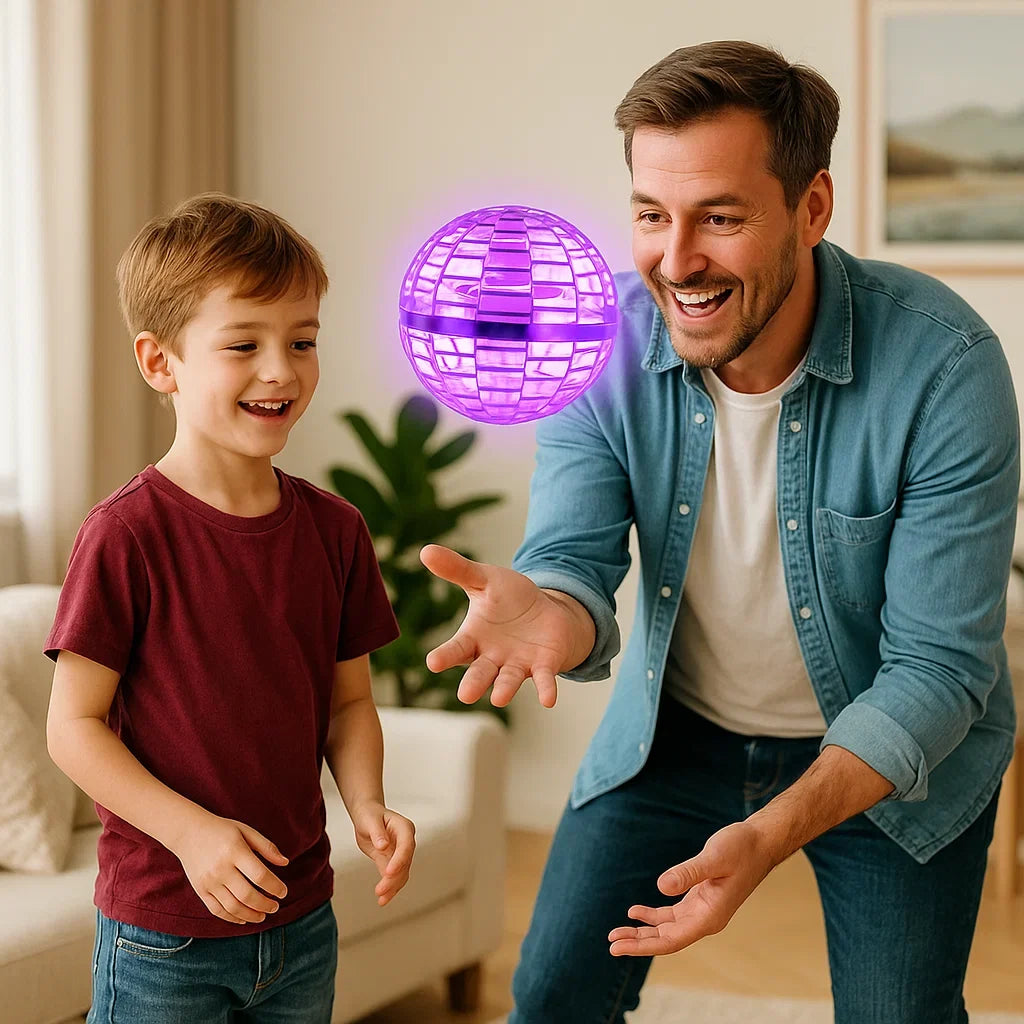 Wiederaufladbares leuchtendes Flugspielzeug. Interaktiver Schwebeball für endlosen Spass bei Tag und Nacht.