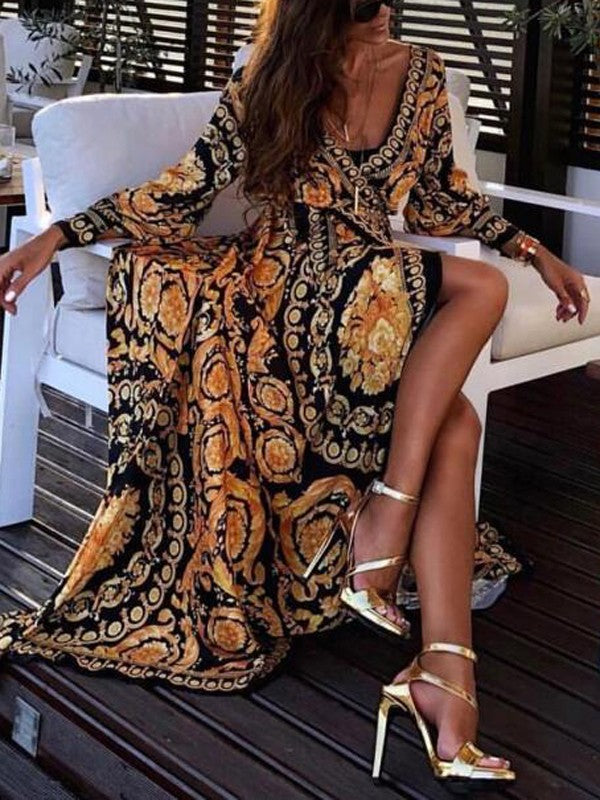 Bequemes Freizeitkleid: Damen Wickelkleid mit floralem Muster & Schlitz. Dein Look für warme Sommertage.