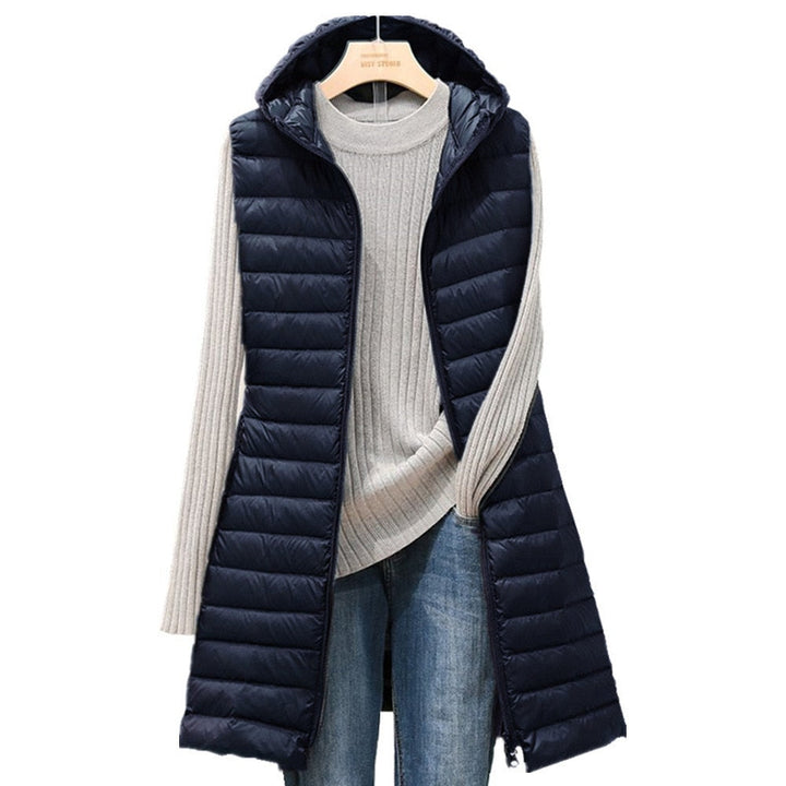 Langer Damen Bodywarmer Rianne, ideal als Übergangsjacke. Bietet stilvolle Wärme & bequemen Sitz für Outdoor Damen.
