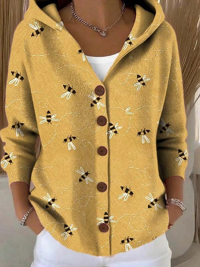 Lila Damen Strickjacke, lang & künstlerisch. Bequemer Long-Cardigan für Herbstmode, vielseitig kombinierbar, Gr. Übergröße.