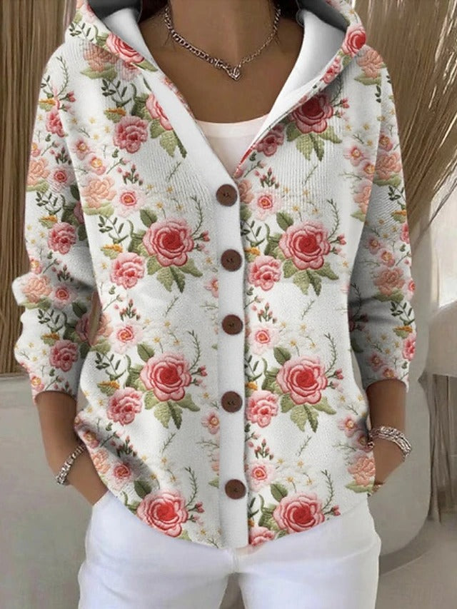 Kuscheliger Damen Künstler-Cardigan, langarm, auch in Übergröße. Warme Strickjacke für kühle Tage, vielseitig & elegant.
