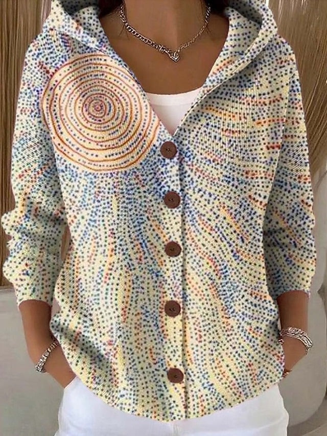 Dunkelgrüner Damen Cardigan, lang & künstlerisch. Stilvolle Strickjacke für Herbstmode, auch in Rosa erhältlich.