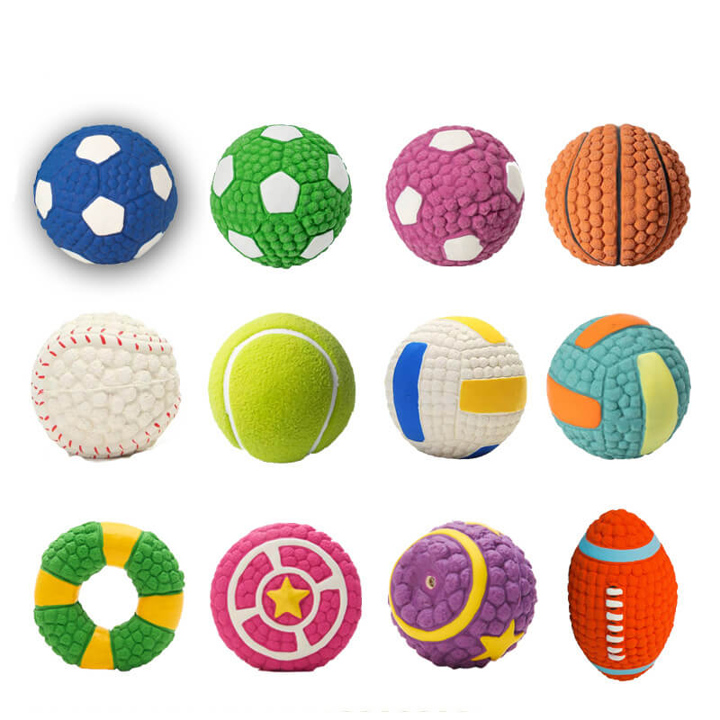 Langlebiger Latex Quietschball für Hunde, robustes Kauspielzeug für interaktive Apportierspiele.