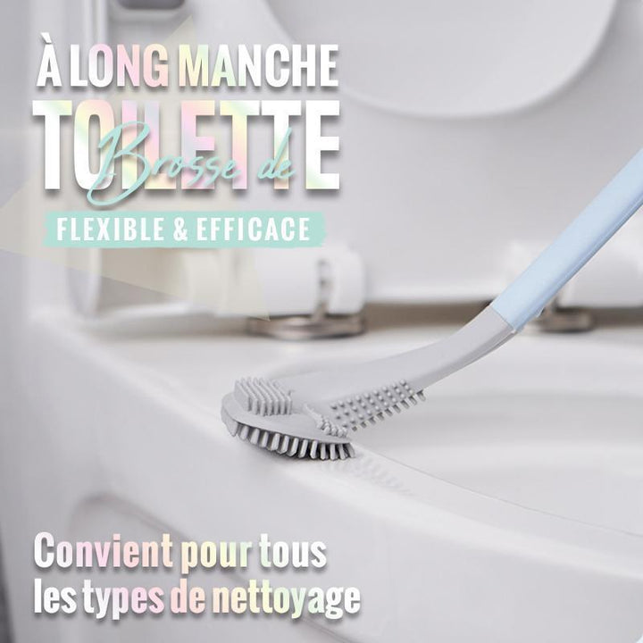 Ergonomische Toilettenbürste mit TPR-Borsten und flexiblem Golfbürstenkopf für hygienische Sauberkeit.