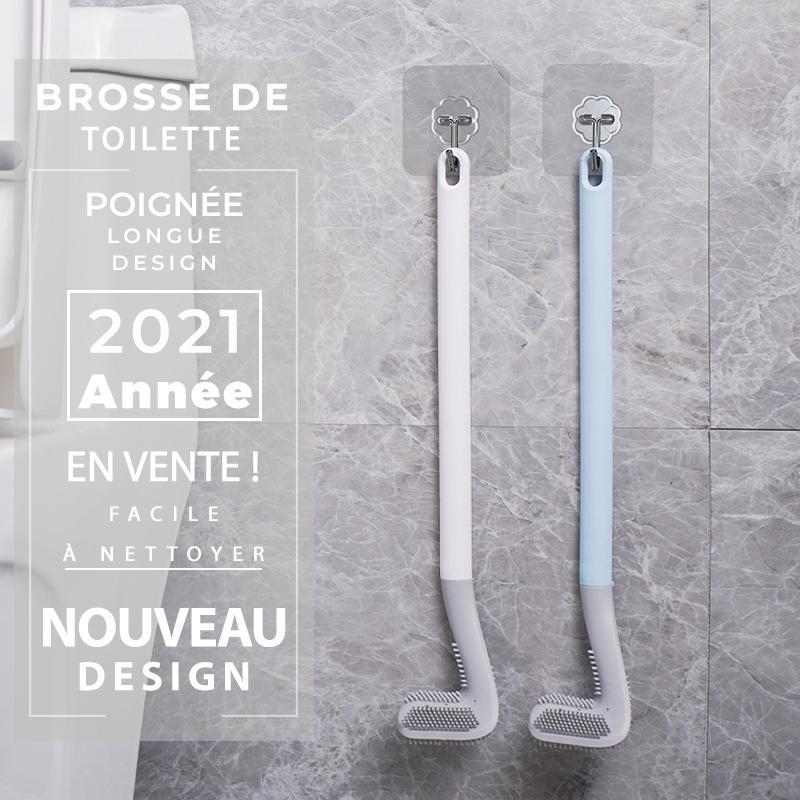 Hygienische langstielige WC-Bürste mit praktischer Wandmontage, ein unverzichtbares Badezimmerzubehör.