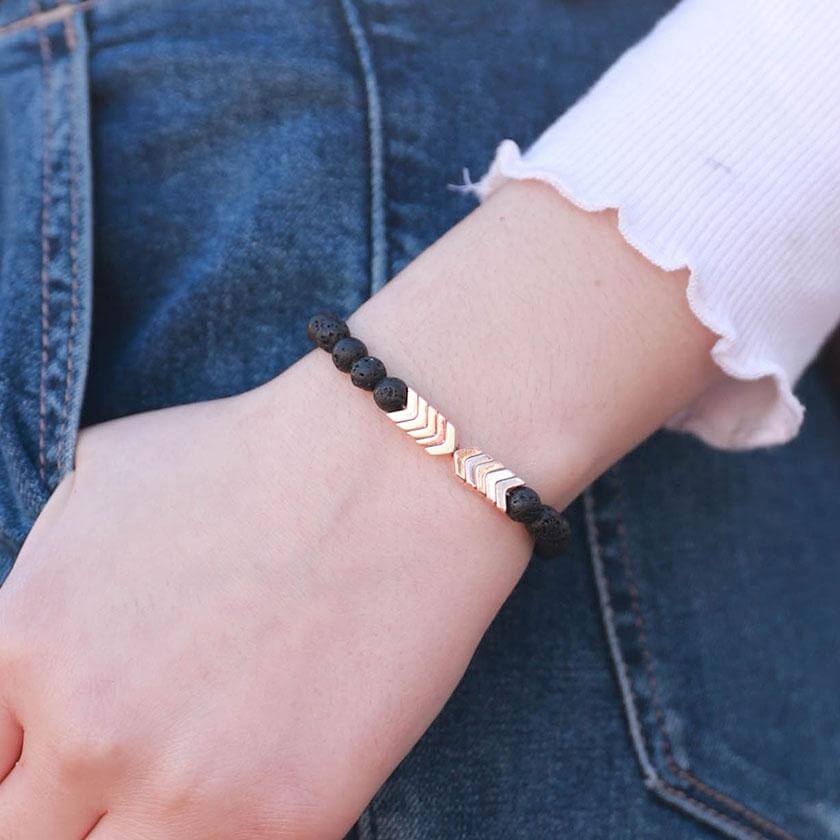 Stylisches Hämatit Armband, unisex, fördert Entspannung und innere Balance.