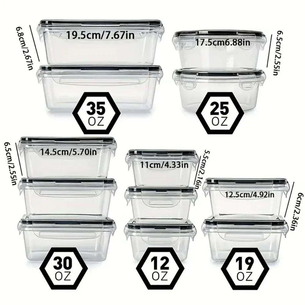 Stapelbare, luftdichte Frischhaltedosen (12er Set) für ordentliche Küchendosen-Organisation und lange Frische.