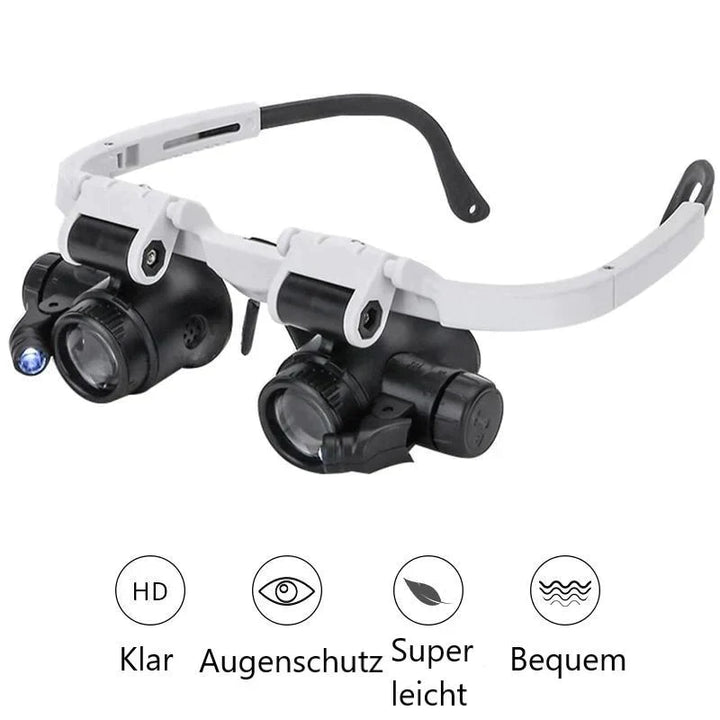 Optimale LED Brillenlupe für Präzisionsarbeit. Werkzeug mit Lupe für Hobby, Handwerk & Detailarbeit.