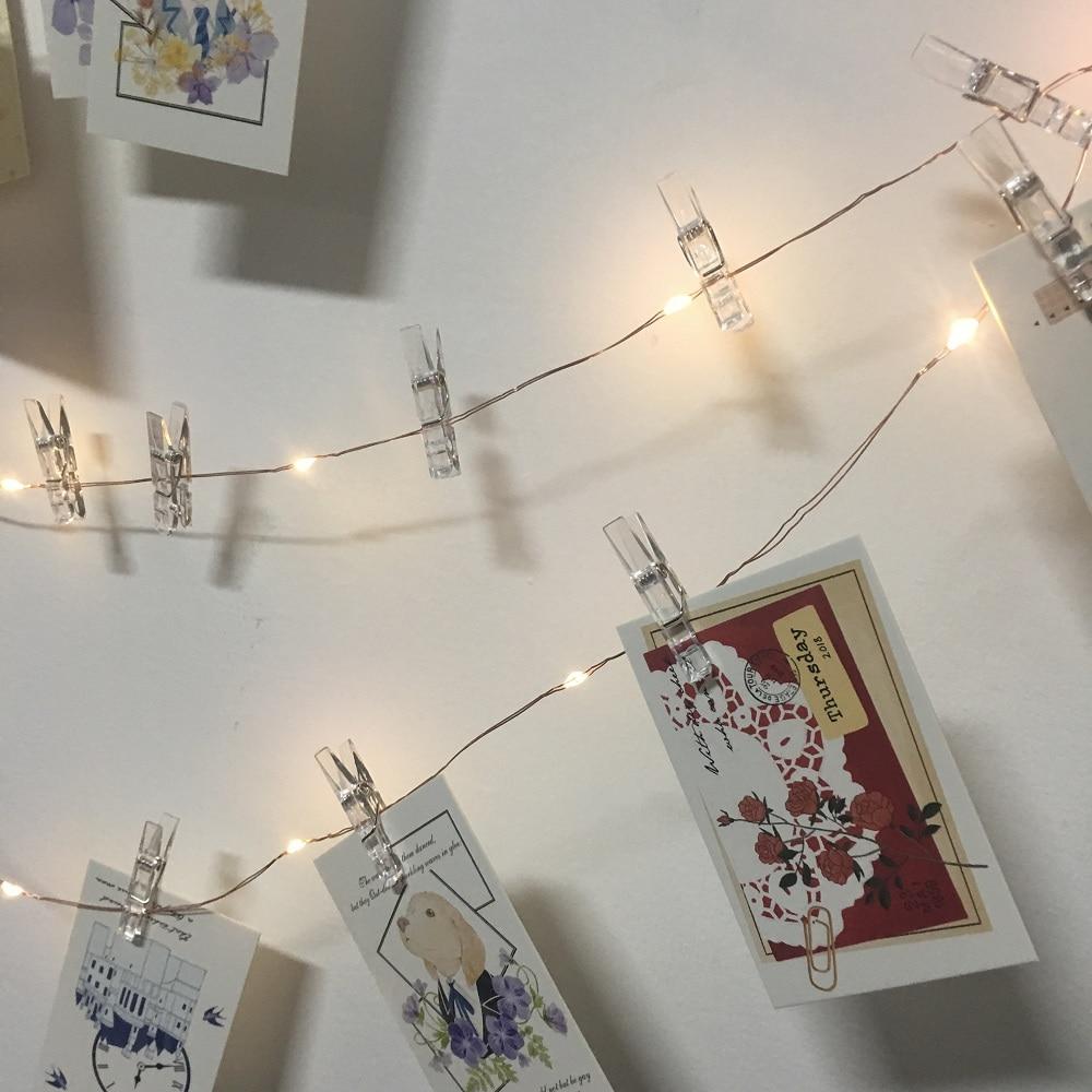 Praktische Foto Lichterkette mit Clips als Kartenhalter & für Ambiente Licht im Innenbereich.