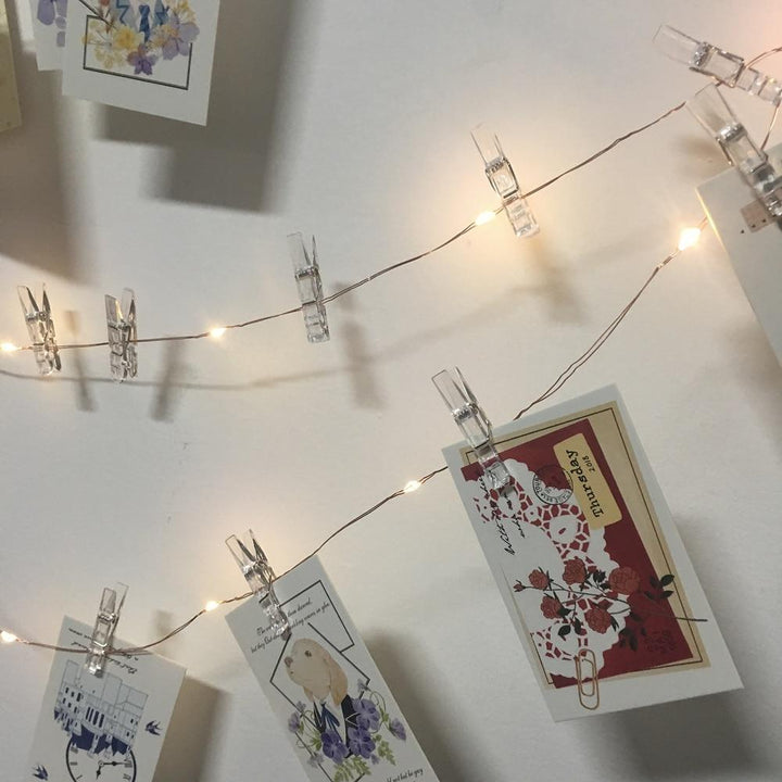 Praktische Foto Lichterkette mit Clips als Kartenhalter & für Ambiente Licht im Innenbereich.