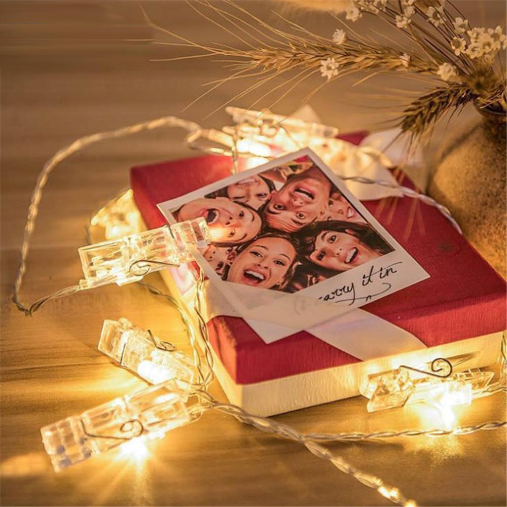 Gemütliche Raumbeleuchtung: LED Clip Lichterkette, warmweiß, ideal für Fotos & individuelle Deko.