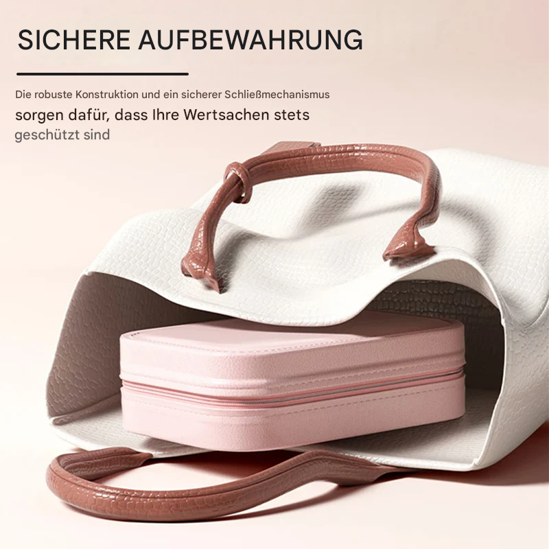 Moderner LED Spiegel mit 3 Farbmodi für präzises Make-up; inkl. Kosmetik-Aufbewahrungsbox & Touch-Steuerung.