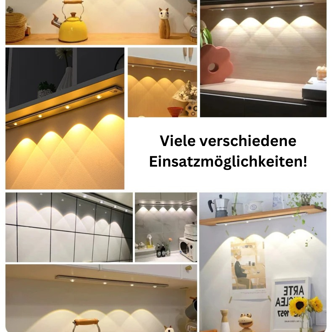 Universelle LED Unterbauleuchte mit Bewegungssensor, dimmbar, wählbar warmweiß oder kaltweiß, magnetische Montage.