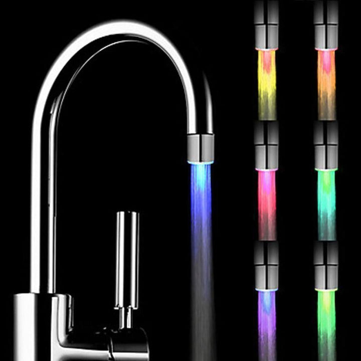 LED Wasserhahn mit automatischem Farbwechsel für Bad & Küche; magische Lichteffekte & modernes Design.