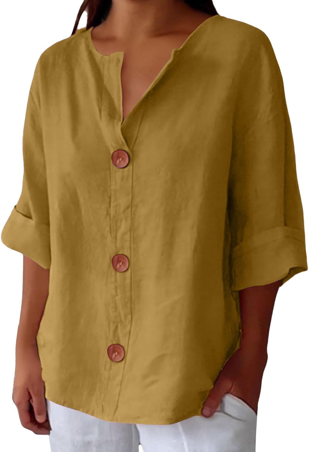 Atmungsaktive Leinenbluse Clara für Damen, bequem & stilvoll, Frühling/Sommer Oberteil.
