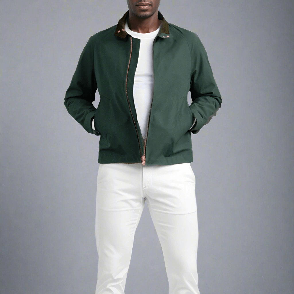 Moderne Herren-Freizeitjacke, stilvolle Sommermode, bietet hohen Tragekomfort für entspannte Anlässe.
