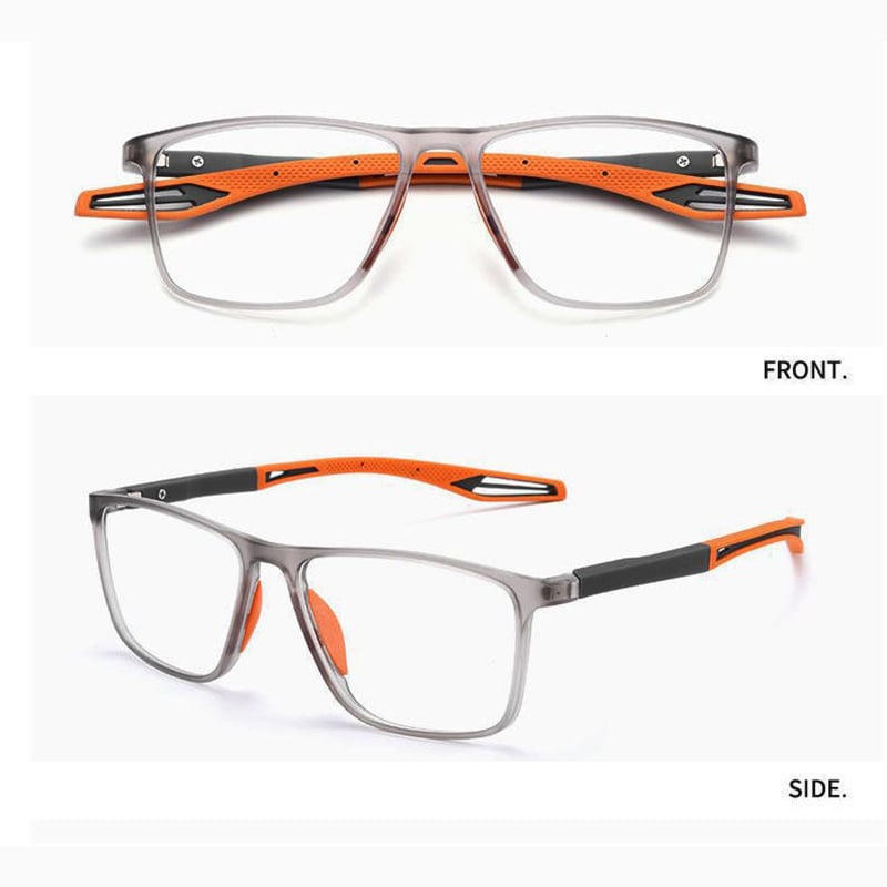Progressive Herren Sportbrille mit Blaulichtfilter. Ultraleicht, modern, schützt Augen bei Presbyopie.