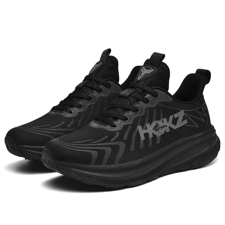 Rückansicht der stabilisierenden Unisex Sportschuhe für sicheren Halt beim Laufen und Fitness.