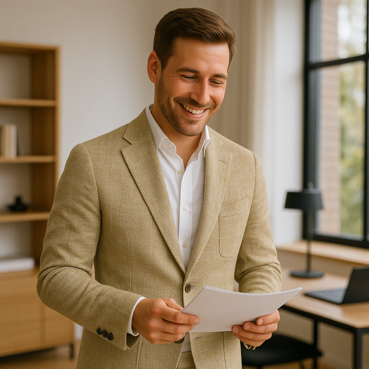 Eleganter Herren Anzug Slim Fit, leichter Zweiteiler für Frühling & Sommer. Perfekt für stilvolle Business-Looks.