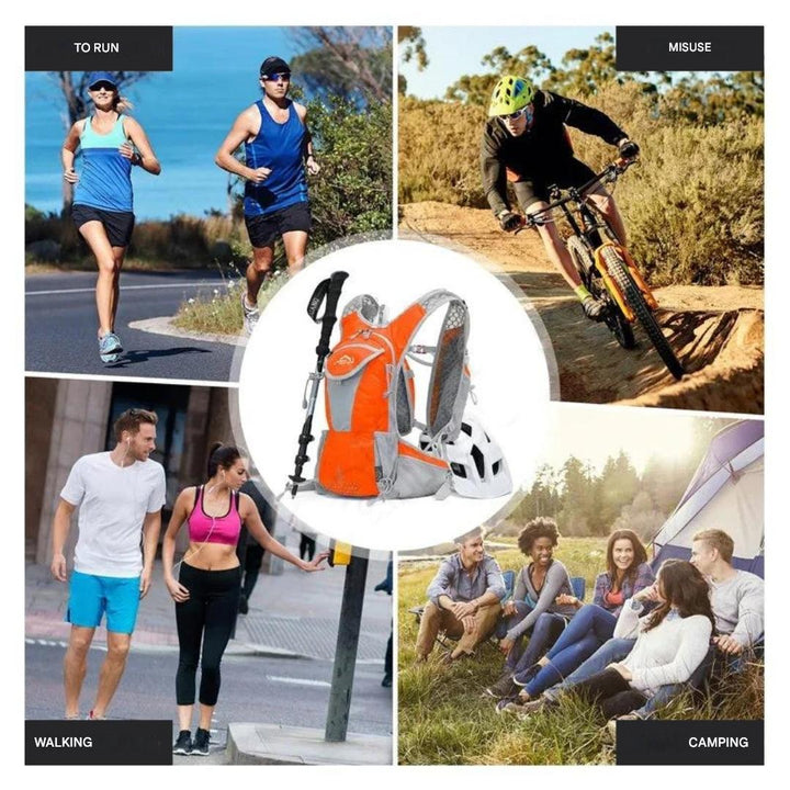 Hydrationsrucksack in modernem Design, leicht und robust für alle Outdoor-Herausforderungen.