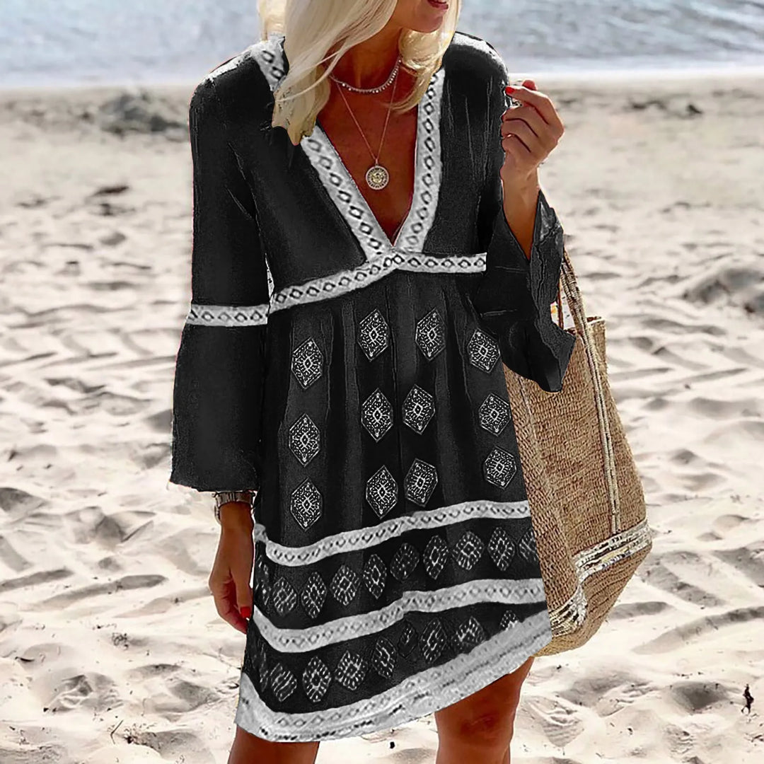 Bequemes Damen Sommerkleid mit Fledermausärmeln, leicht und luftig, perfekt für warme Tage und Freizeit.