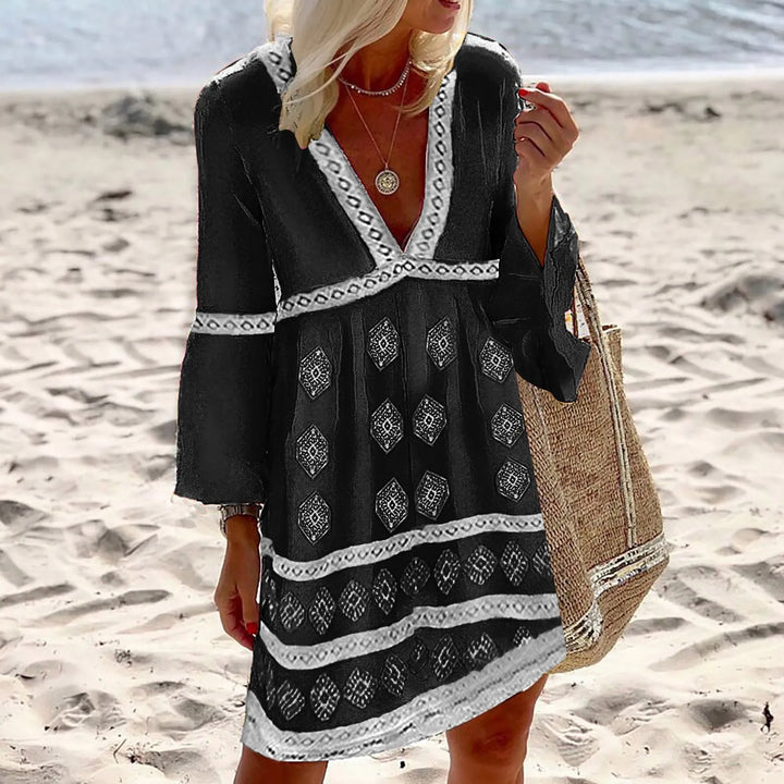 Bequemes Damen Sommerkleid mit Fledermausärmeln, leicht und luftig, perfekt für warme Tage und Freizeit.