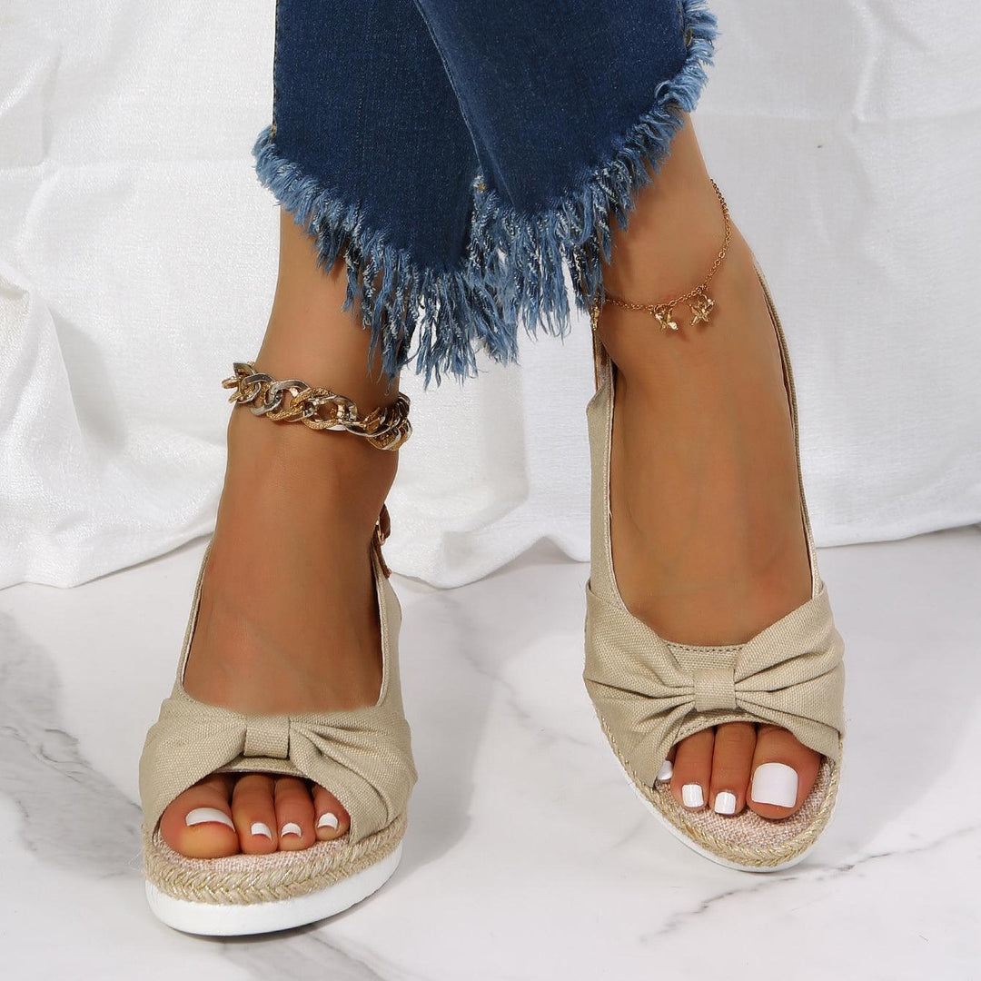 Modische Damen Keilsandalen, bequeme Sommersandalen für den ganzen Tag bei Hitze.