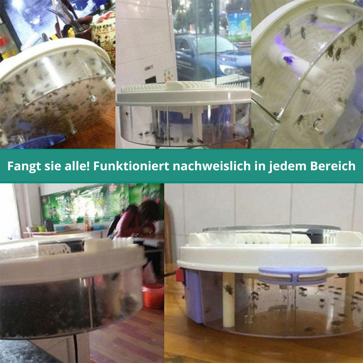 Elektrische Insektenfalle 'FliegenFrei' für insektenfreien Innen- & Aussenbereich, leise und sicher.
