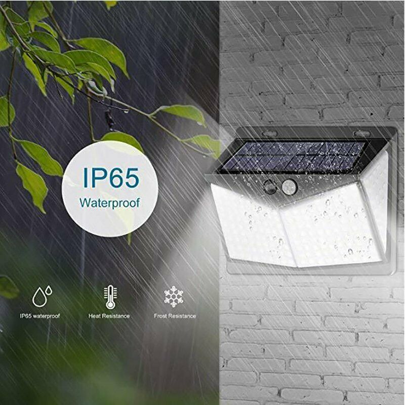 Wasserdichte Solar-LED-Außenleuchte pw260515, mit Bewegungssensor für Terrasse, Balkon und Eingangsbereich.
