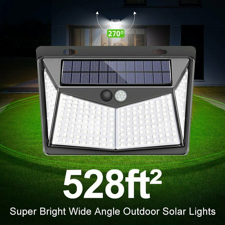 Umweltfreundliche Solar-Außenlampe mit LED-Technik und Bewegungssensor, pflegeleicht und solarbetrieben.