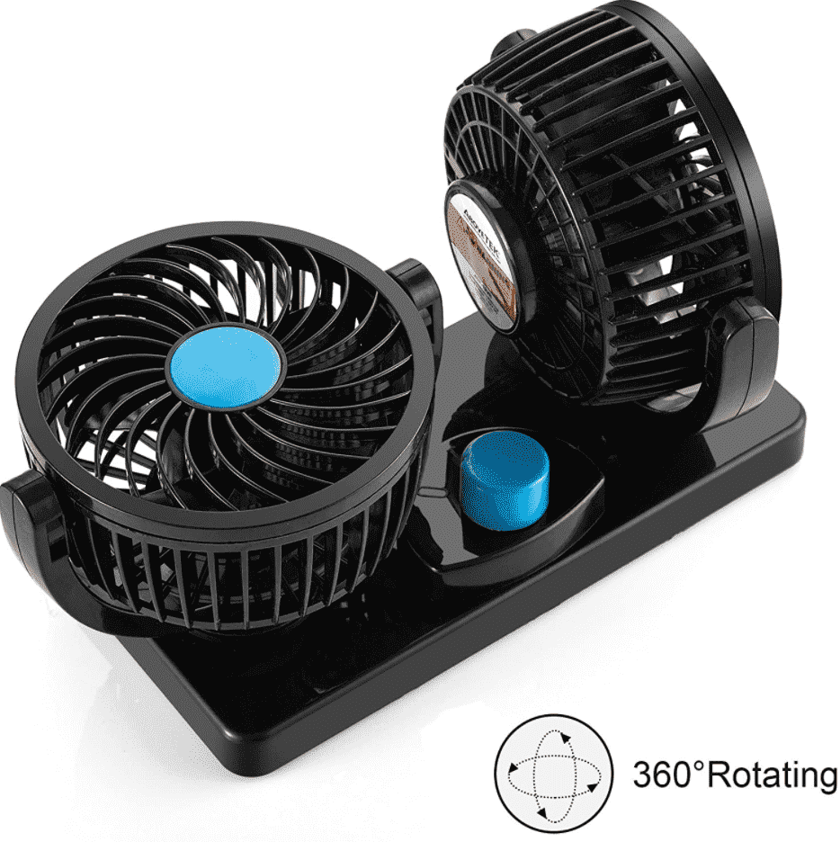 Einfach installierbarer 12V Auto Ventilator. Effiziente Kühlung & Frischluft im Innenraum von PKW, Caravan.