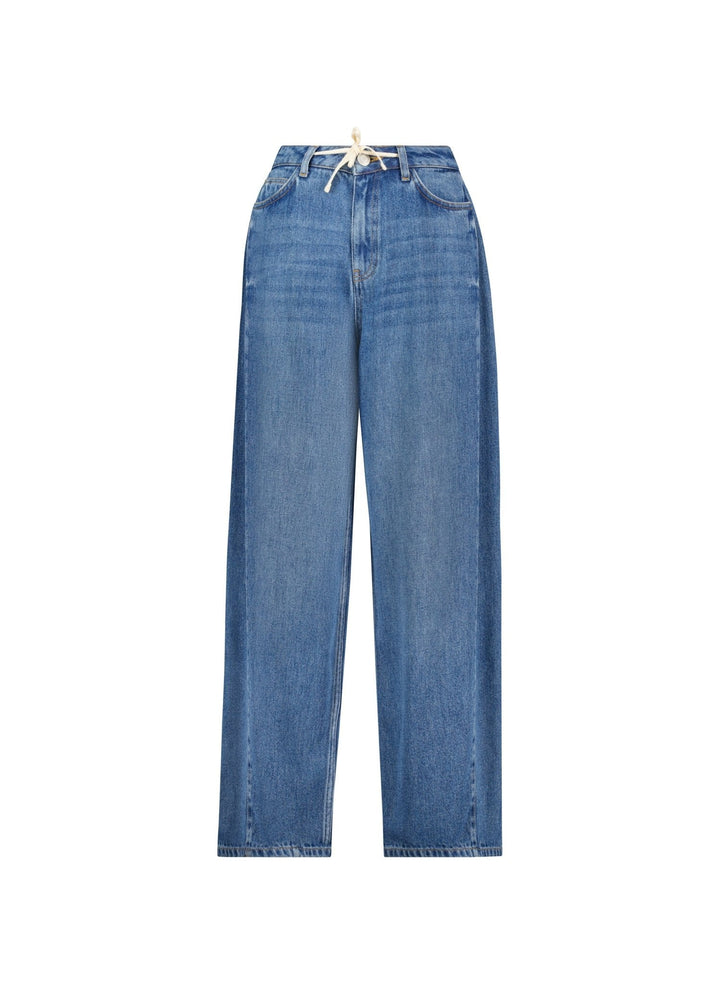Damen Wide Leg Jeans mit entspannter Passform & Bindeband. Moderne 5-Pocket Damenjeans für Frühling & Sommer.