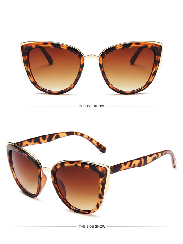 Damen Sonnenbrille im Vintage-Stil, Katzenaugen-Form, modisch und mit UV400 Schutz.