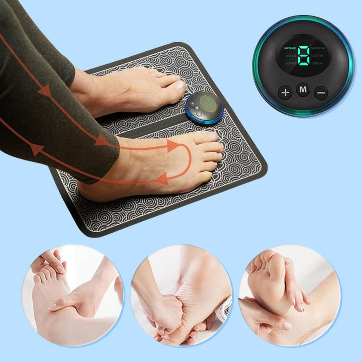 Tragbares EMS Fußmassagegerät zur Förderung der Fußpflege und Linderung von Muskelverspannungen.