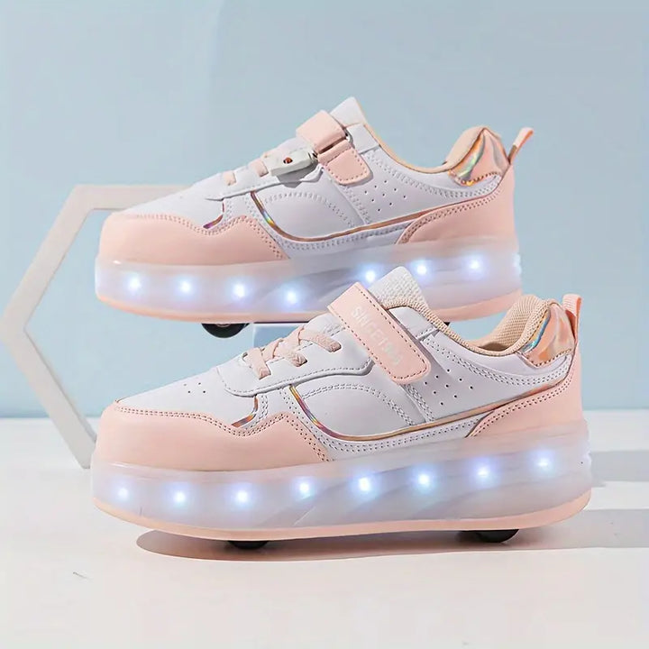 Dynamische Unisex Skatingschuhe für Kinder & Teenager, mit leuchtenden LED-Rädern und bequemen Sneaker-Design.